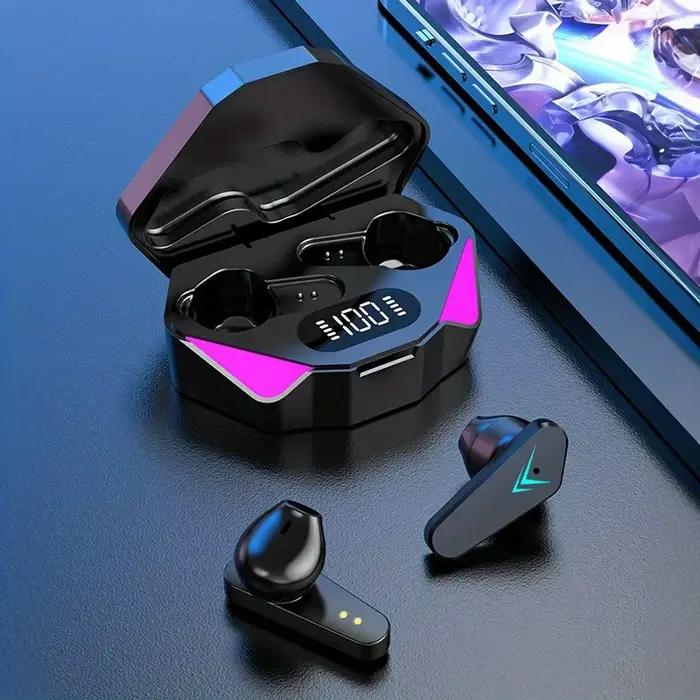 TWS casque sans fil Bluetooth affichage LED écouteurs de joueur avec micro casque sans fil suppressi