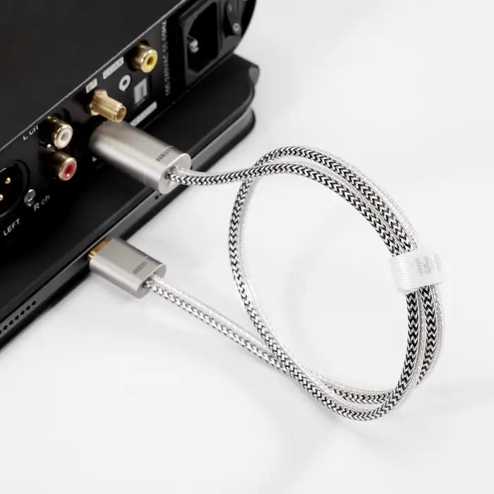 Câble USB audiophile HiFi DD ddHiFi TC09BA (USB-A vers USB-B) / TC09BC (USB-C vers USB-B) avec struc