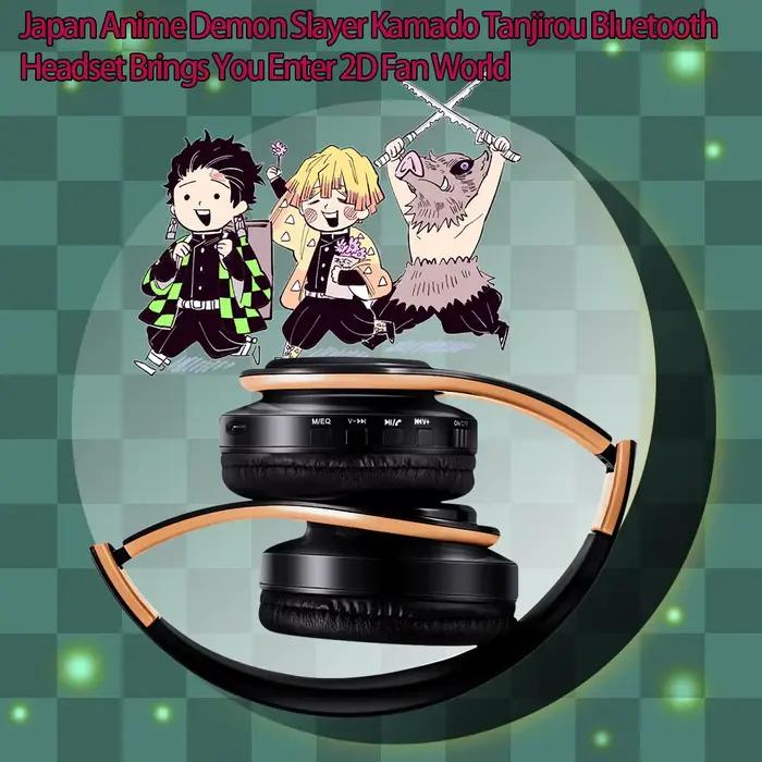Japon Anime casque démon Slayer Kimetsu No Yaiba Kamado Tanjirou Cosplay Bluetooth casque écouteur a