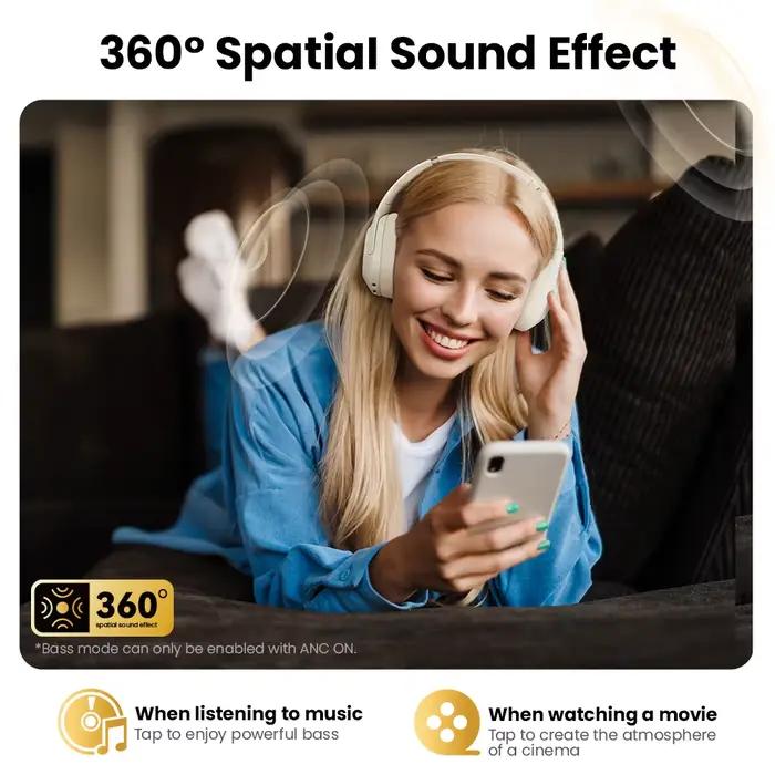 HAYLOU Casque sans fil S30, Bluetooth 5.4, 43dB, écouteurs adaptatifs antibruit, ensembles de sauna,