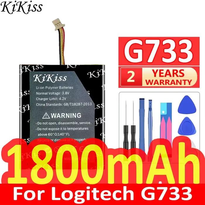 Batterie pour casque de jeu haute compatibilité 1800mAh pour casque Logitech G733 Lightspeed à 3 fil
