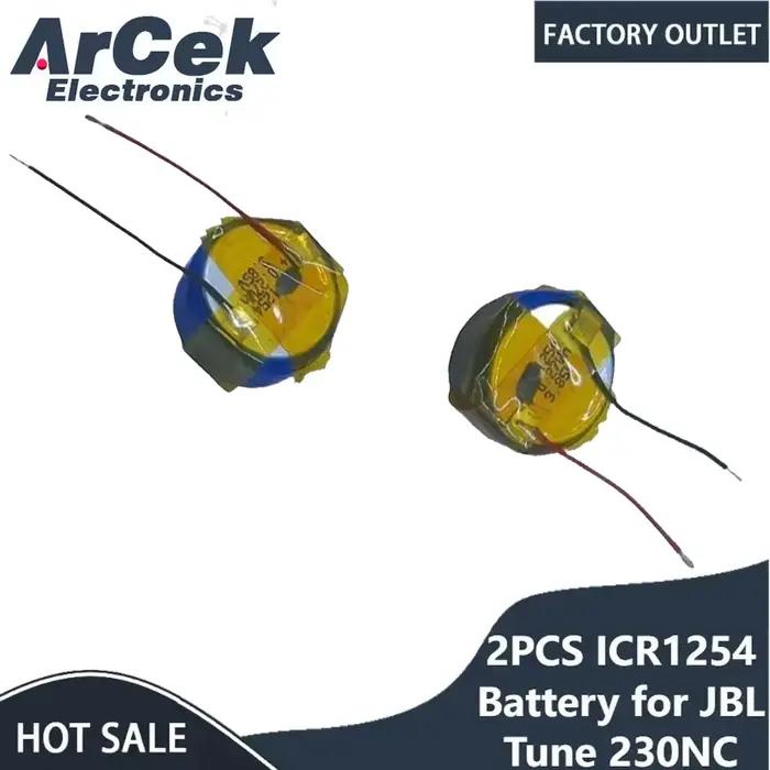 2 pièces ICR1254 batterie Rechargeable 3.85V 70mAh CP1254 pour JBL Tune 230NC 230 NC T230NC TWS casq