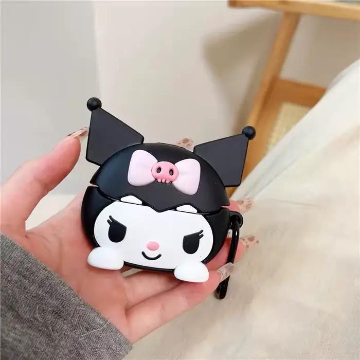 Pour Apple Airpods Pro 3 2025 1 4 3 2 Pro mensonge sur l'oreille noire dessin animé étui pour écoute