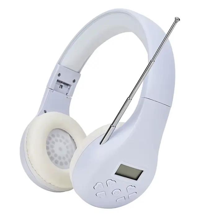 Casque monté sur la tête casque Radio FM casque stéréo sans fil affichage numérique casque Portable