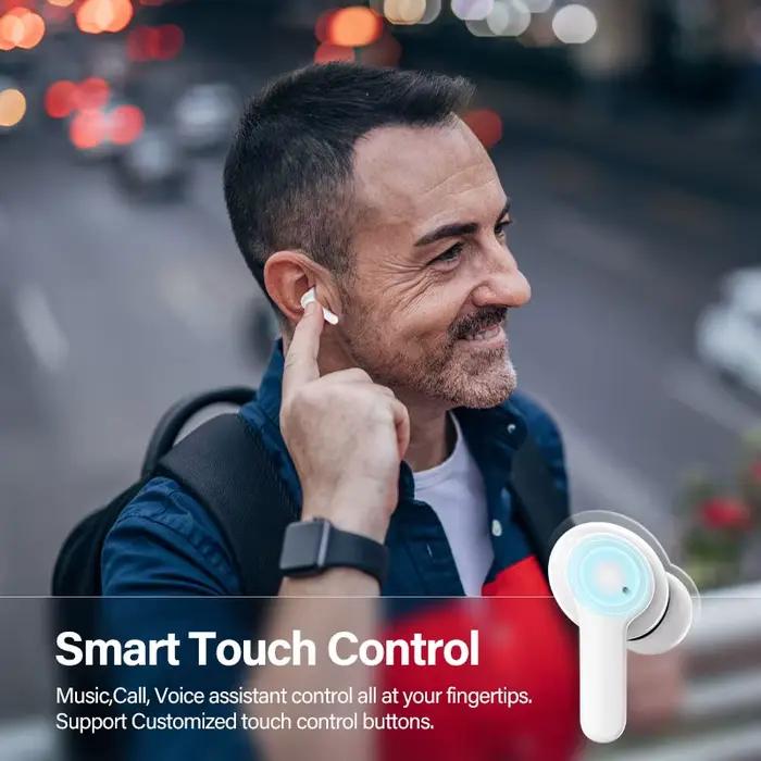 QCY-Écouteurs sans fil T13 True Bluetooth 5.1 TWS, écouteurs 4 micros, ENC, casque d'appel HD, contr