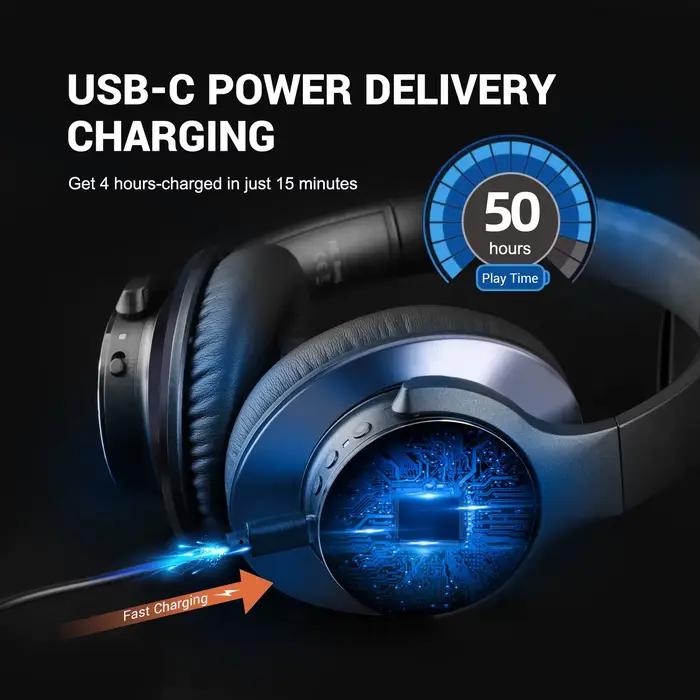Oneodio casque bluetooth 5.4 sans fil avec hybride suppression active du bruit, audio haute résoluti