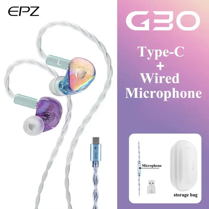 Écouteurs intra-auriculaires EPZ G30, qualité sonore HIFI, musique IEM, écouteurs filaires pour jeux