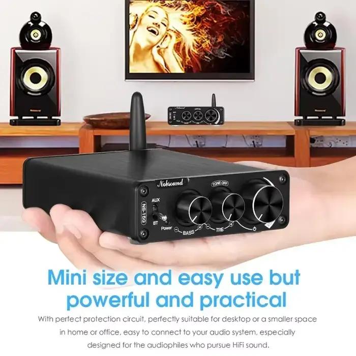 Douk Audio-Mini amplificateur de puissance numérique Bluetooth 5.0, stéréo HiFi, ampli classe D, bas