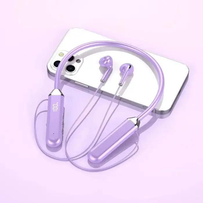 Écouteurs Bluetooth étanches, en alliage d'aluminium, sans fil, avec Microphone, tour de cou stéréo