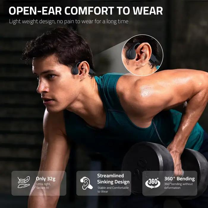 Écouteurs à conduction osseuse Shokz, étanches IPX8, avec micro, lecteur MP3 32 Go, pour le sport