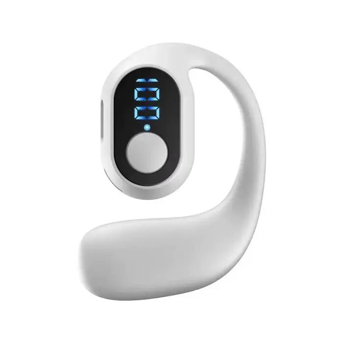 Bluetooth 5.3 casque crochet d'oreille sans fil écouteur LED affichage HD appel micro Surround son é