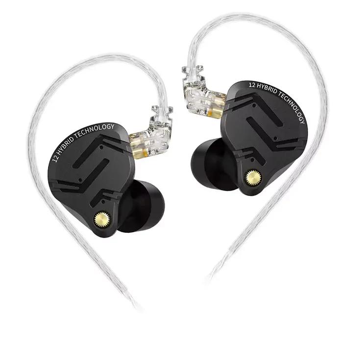 KZ-Écouteurs intra-auriculaires en métal ZS12 PRO X, 1esse + 5BA, HIFI hybride, basse, moniteur, cas