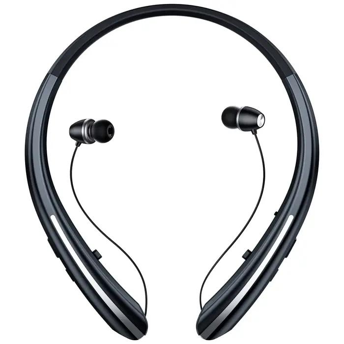 Écouteurs sans fil tour de cou avec embout rétractable
