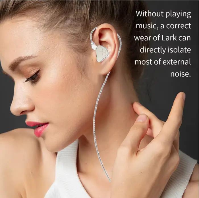 KBEAR Lark dans l'oreille moniteur 2pin câble amovible écouteurs haute fidélité basse insonorisation bouchons d'oreilles adaptés aux musiciens chanteur