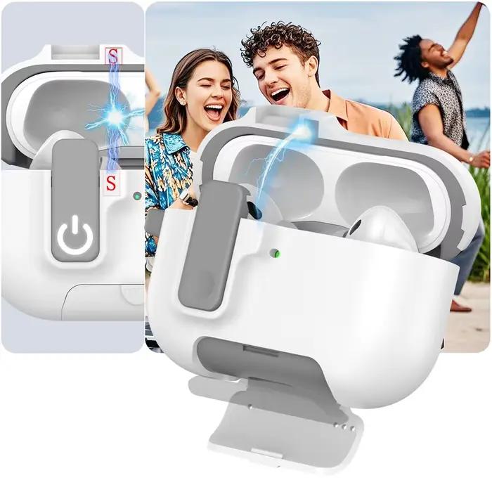 (Bleu moelleux) pour Airpods Pro 3 nouveau Design de couvercle Pop-Up automatique de Protection complète avec étui de