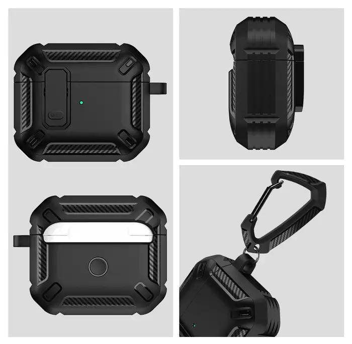 Coque de protection antichoc avec verrou de sécurité pour AirPods Pro 2