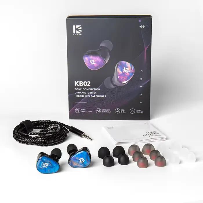 Écouteurs intra-auriculaires Hi-Fi KBEAR KB02 doubles avec câble détachable pour un son clair et net musique haute qualité occasions spéciales