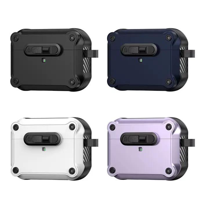 Coque de protection antichoc en PC avec crochet pour AirPods Pro 3