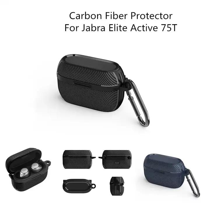 Coque en fibre de carbone et TPU pour Jabra Elite Active 75T Elite 7 Pro Ecouteurs protection antichoc design élégant pour femmes et hommes occasions spéciales