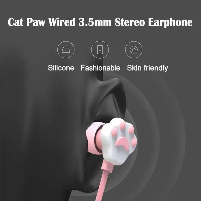 Écouteurs patte de chat stéréo 3.5mm avec microphone pour smartphone MP3 iPod PC et musique intra-auriculaires filaires occasion sport mode