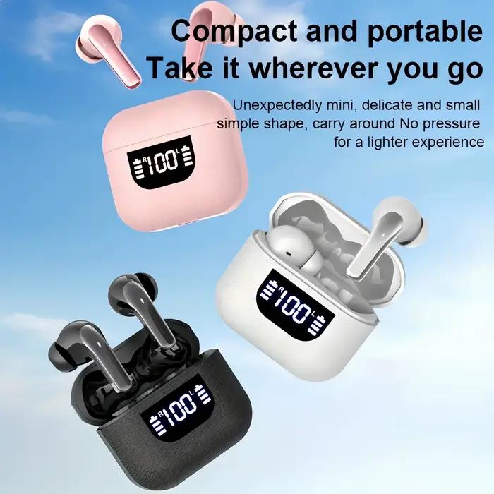 Écouteurs True Wireless Earbuds 60H Playback Ear Buds avec étui de chargement sans fil