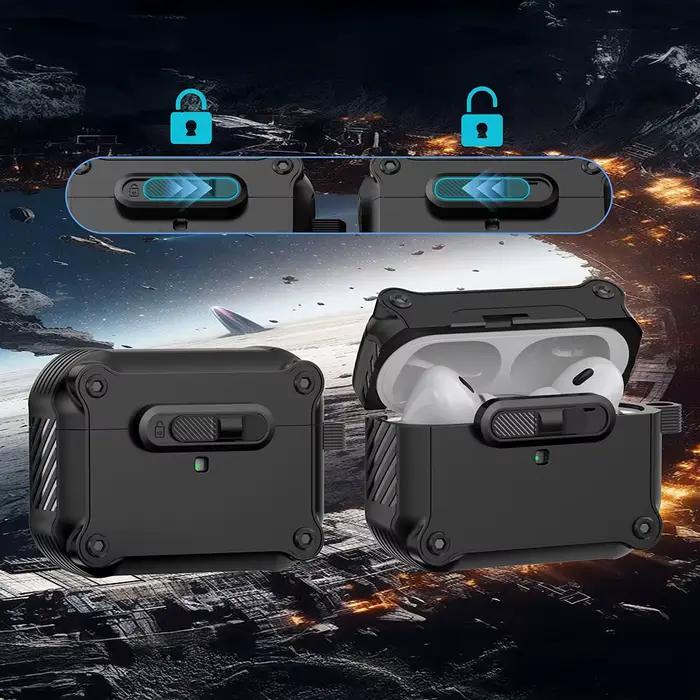 Coque de protection antichoc en PC avec crochet pour AirPods Pro 3