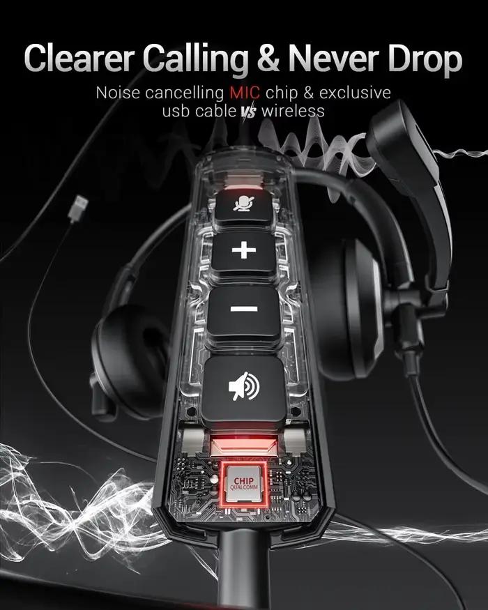 Casque USB avec microphone antibruit et connexion stable pour bureau étudiant téléconférence occasions spéciales