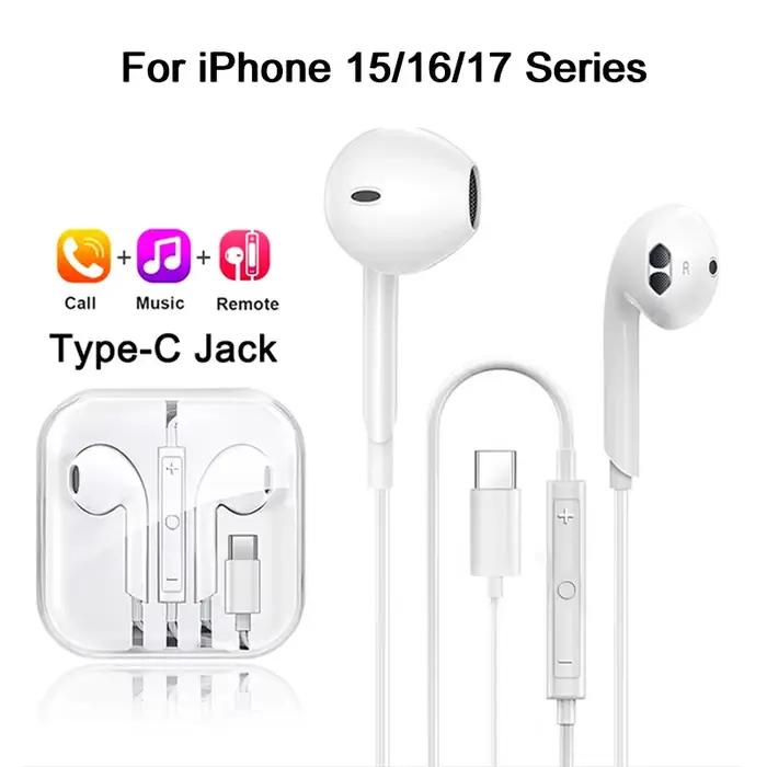Écouteurs câblés originaux dans l'oreille pour Apple iPad iPhone 17 11 12 13 14 15 16 Pro Max TypeC Casques Ordinateurs