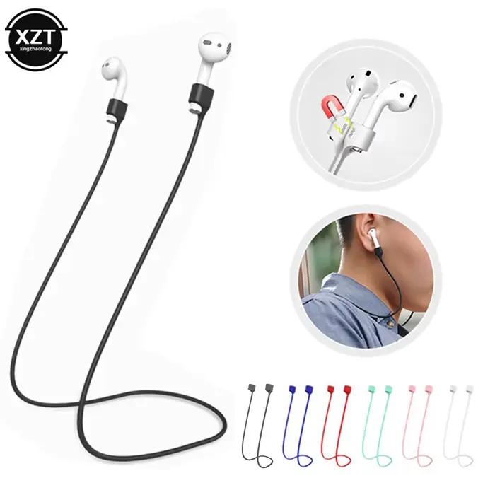 Corde de silicone magnétique pour AirPods 2 3 Pro anti-perte sangle de cou design personnalisable pour écouteurs Bluetooth compatibles occasions multiples