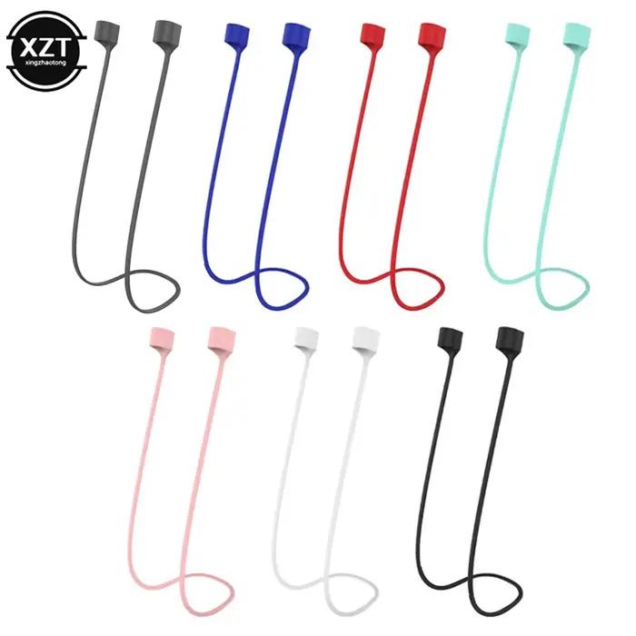 Corde de silicone magnétique pour AirPods 2 3 Pro anti-perte sangle de cou design personnalisable pour écouteurs Bluetooth compatibles occasions multiples