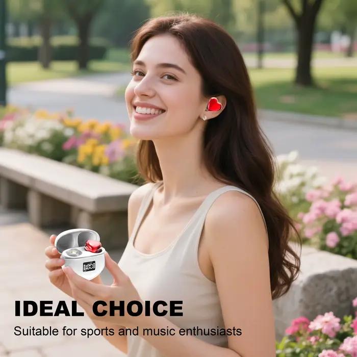 Écouteurs Bluetooth, jolies oreillettes sans fil avec microphone intégré et contrôle du volume
