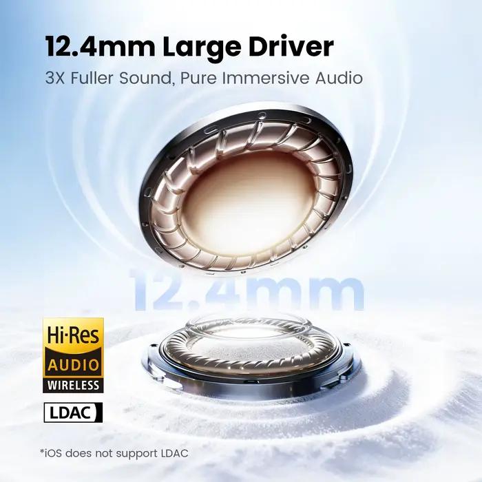Écouteurs sans fil HAYLOU Flowbuds N55 haute résolution avec réduction de bruit active pour musique et appels de qualité professionnelle