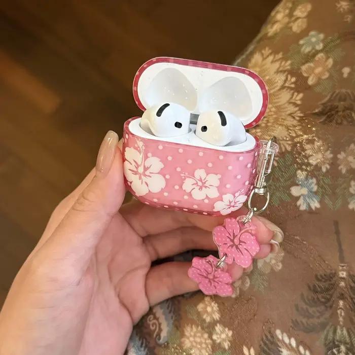 Boîtier de chargement sans fil Bluetooth IMD motif rose pour Apple AirPods 1