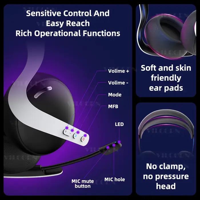 【2.4G sans fil/filaire/BT】 casque de jeu pour PS5/PS4/PC eSports