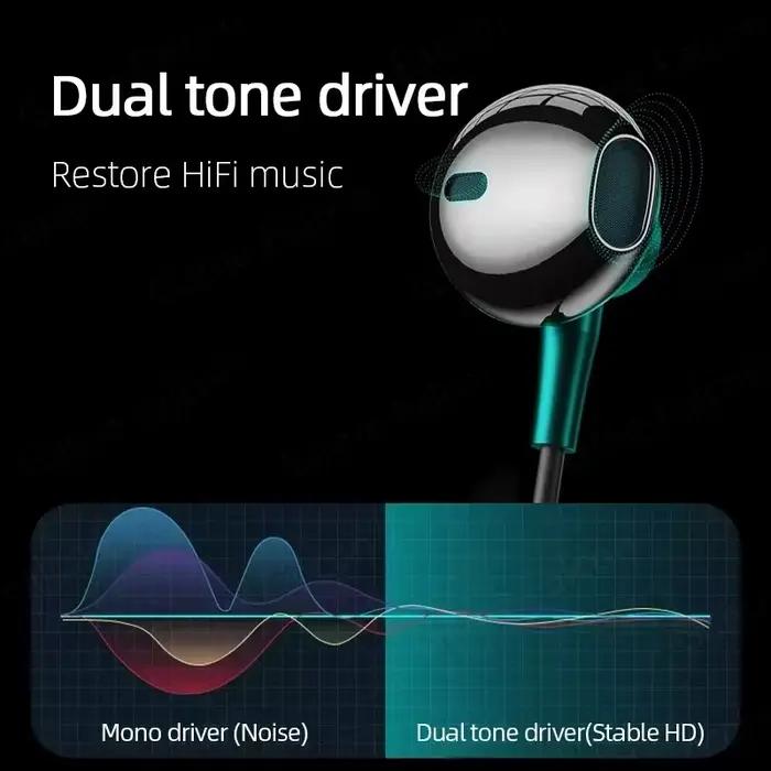 Écouteurs filaires HiFi Bass Stéréo Newmsnr avec annulation active du bruit et contrôle du volume pour iPhone 15-17/Samsung occasions spéciales