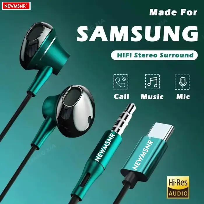 Écouteurs filaires HiFi Bass Stéréo Newmsnr avec annulation active du bruit et contrôle du volume pour iPhone 15-17/Samsung occasions spéciales