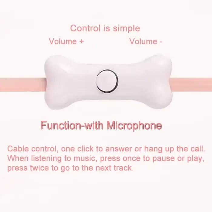 Écouteurs patte de chat stéréo 3.5mm avec microphone pour smartphone MP3 iPod PC et musique intra-auriculaires filaires occasion sport mode