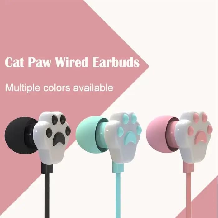Écouteurs patte de chat stéréo 3.5mm avec microphone pour smartphone MP3 iPod PC et musique intra-auriculaires filaires occasion sport mode