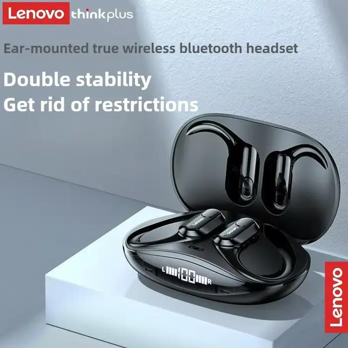 Écouteurs Lenovo XT80 à crochet doreille imperméables Bluetooth 5.4 avec annulation de bruit pour jeu sport et activités extérieures
