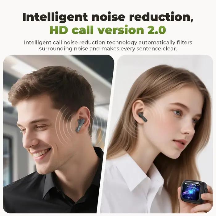 Écouteurs Traducteurs IA HTC NE40 TWS avec Écran Tactile LCD