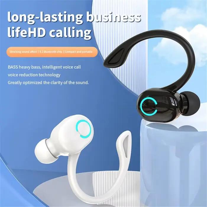 Écouteurs Bluetooth 5.2 crochet d'oreille sans fil réduction de bruit pour iPhone Samsung Xiaomi musiques et communications professionnelles