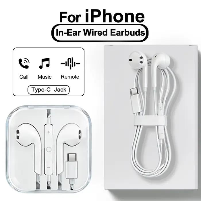 Pour Apple Type C écouteurs câblés pour iPhone 17 16 15 14 13 12 Pro Max micro dans l'oreille