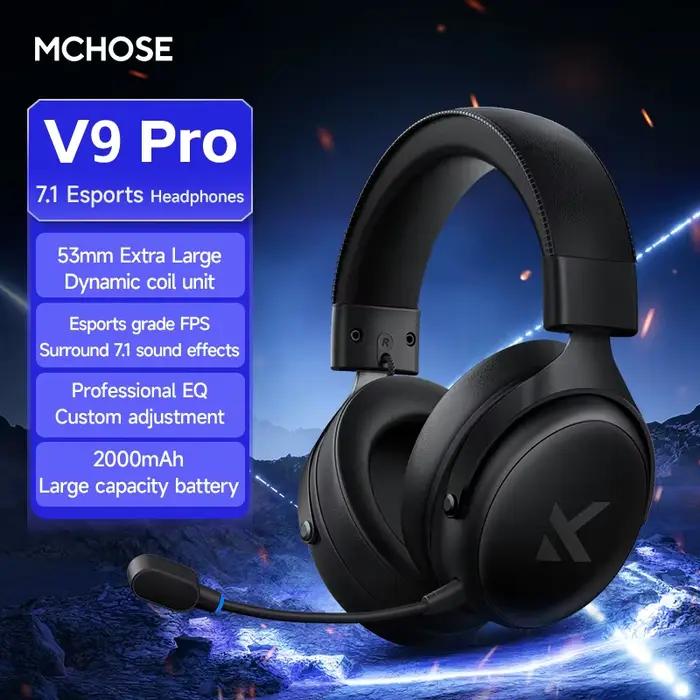 MCHOSE V9 Pro casque avec Microphone trois modes Bluetooth sans fil ordinateur PC Gamer