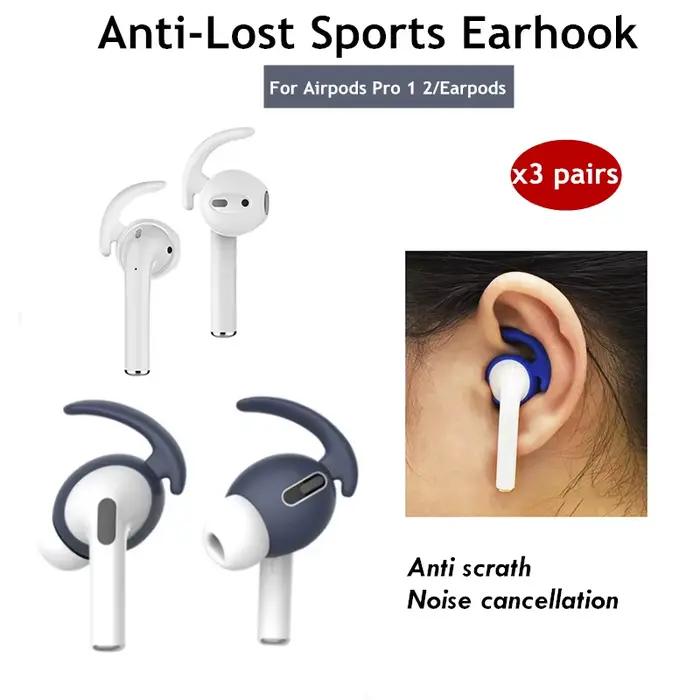 Crochets d'oreille anti-perte pour AirPods Pro 1 2 protection anti-poussière et amelioration de la qualite sonore en silicone souple multicolore pour homme et femme occasions sportives et quotidiennes