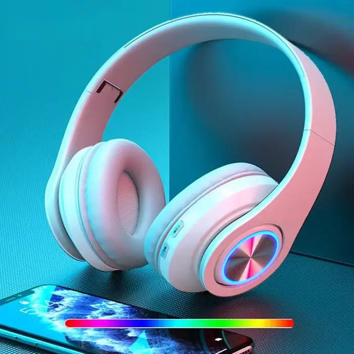 Casques Gamer Bluetooth Surround Son Stéréo Sans Fil Ecouteurs USB Avec Microphone Lumière Colorée Pour PC Ordinateur Portable Occasions Spéciales