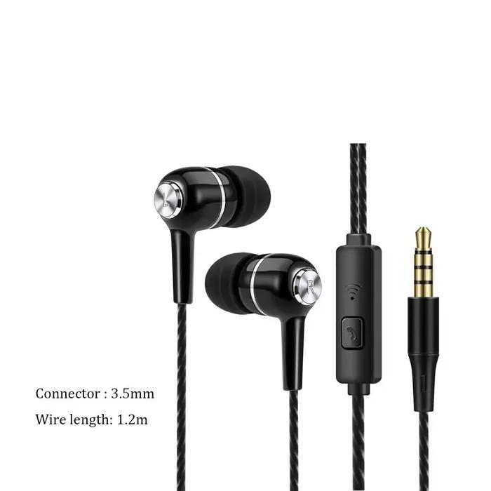 Écouteurs intra-auriculaires stéréo basse fréquence casque HiFi avec microphone filaire pour Apple Android Huawei occasions spéciales