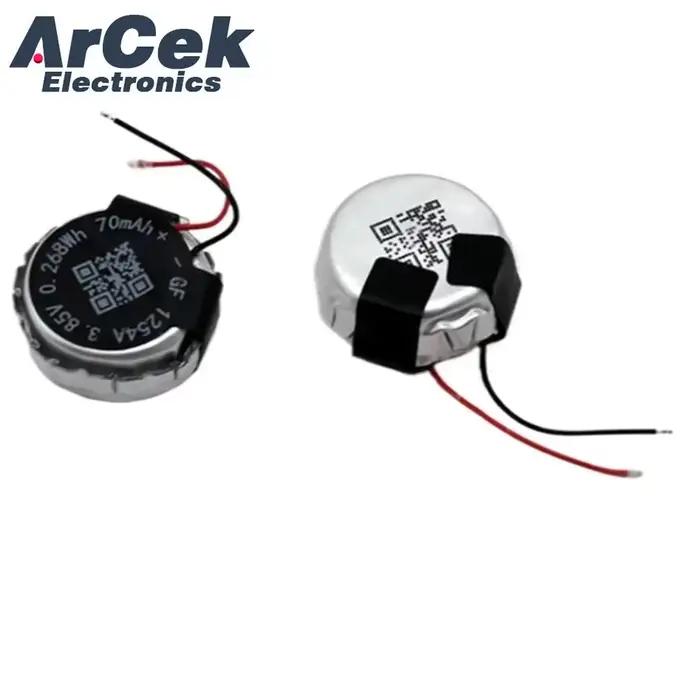 2 pièces ICR1254 batterie Rechargeable 3.85V 70mAh CP1254 pour JBL Tune 230NC 230 NC T230NC TWS casques sans fil Bluetooth casque