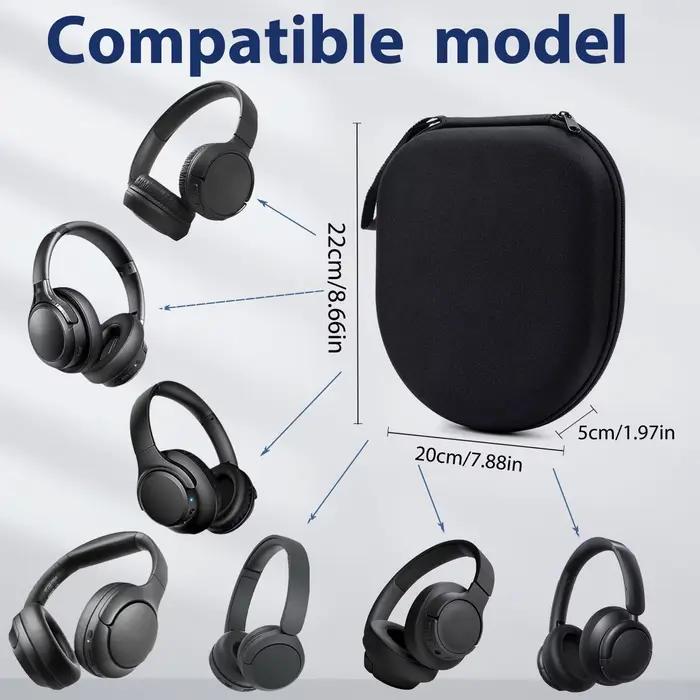Étui Compatible pour Ecouteurs JBL Tune 510BT 520BT 720BT 770NC 660NC 670NC Sony WH-CH720N WH-CH520 Double Fermeture Éclair Protection Sécurité Accessoires Voyage Occasions Spéciales
