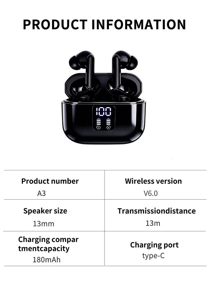 Écouteurs Bluetooth sans fil TWS avec effet sonore de haute qualité