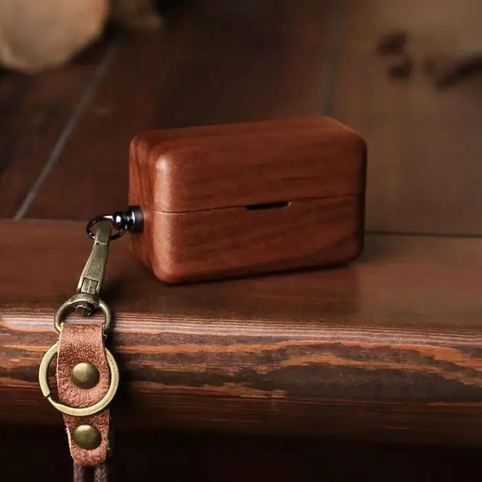 Étui en bois massif pour boîte à écouteurs Sony WF-1000XM5